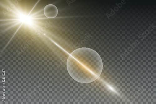 Vector transparent sunlight special lens flare light effect.