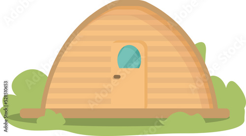 Wood glamping icon cartoon vector. Tent camping. Forest travel