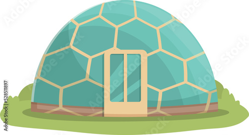 Hexagon glamping icon cartoon vector. Tent house. House nature