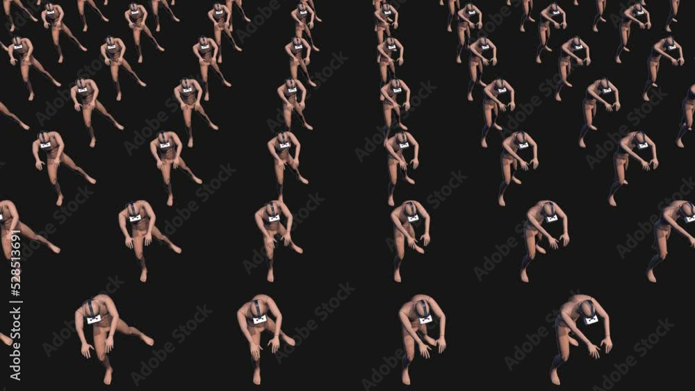 A large group of zombie like people living in the metaverse, Alpha Channel A large group of zombie like people living in the metaverse, Alpha Channel