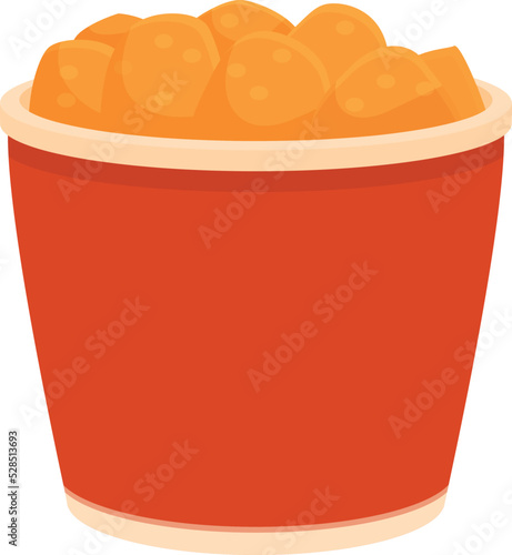 Fried nugget box icon cartoon vector. Fast food. Hot lunch