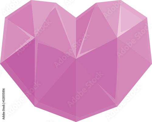 Heart gem icon cartoon vector. Crystal stone. Luxury pink