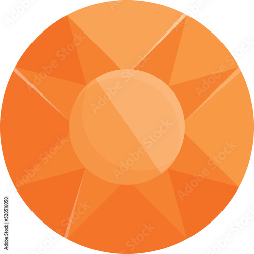 Orange gem icon cartoon vector. Shiny crystal. Color jewel