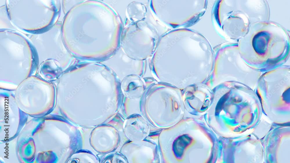 3d animation, clear jelly balls falling down filling the screen, abstract background with bubbles 3d animation, clear jelly balls falling down filling the screen, abstract background with bubbles