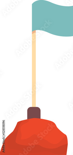 Mars flag icon cartoon vector. Space base. Rover alien
