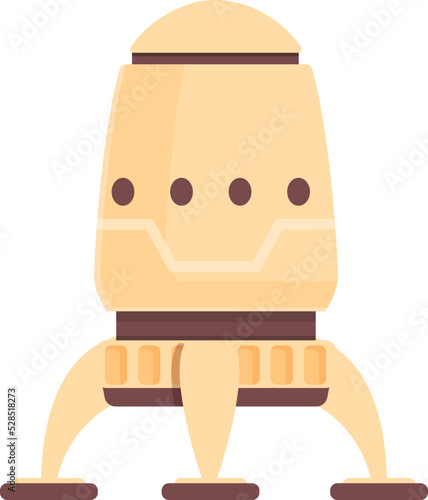 Space ship rocket icon cartoon vector. Planet base. Landscape station
