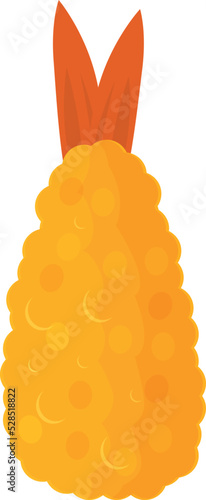 Deep tempura icon cartoon vector. Dish shrimp. Curry cutlet
