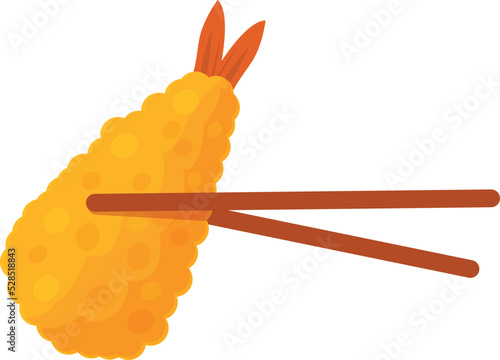 Tempura sticks icon cartoon vector. Fried shrimp. Deep dish