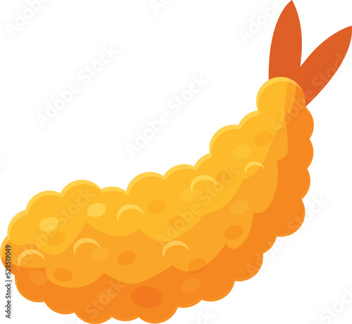 Chicken tempura icon cartoon vector. Deep fried. Prawn cooking