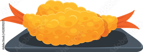 Rice tempura icon cartoon vector. Fried shrimp. Cooking cutlet