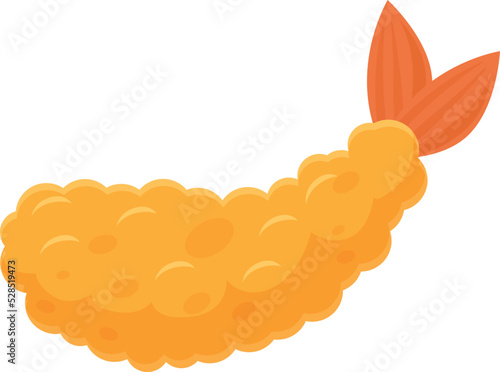 Shrimp icon cartoon vector. Japanese tempura. Deep dish