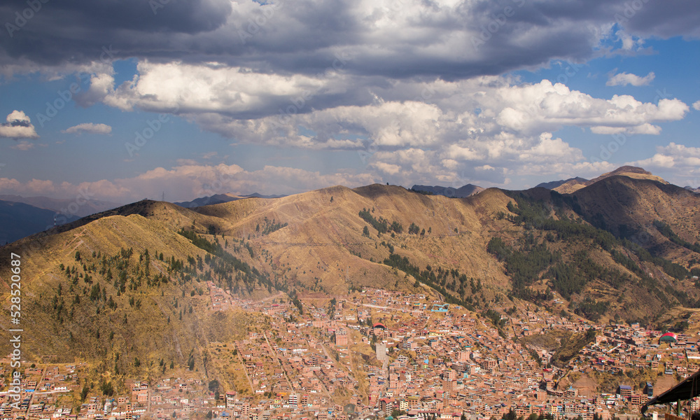 Cusco sorrounding mountains view andes mountains