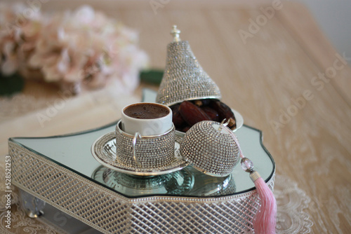 Εκτύπωση καμβά coffee cup decor and turkish coffee swarovski