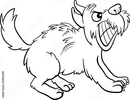 cartoon angry dog coloring page