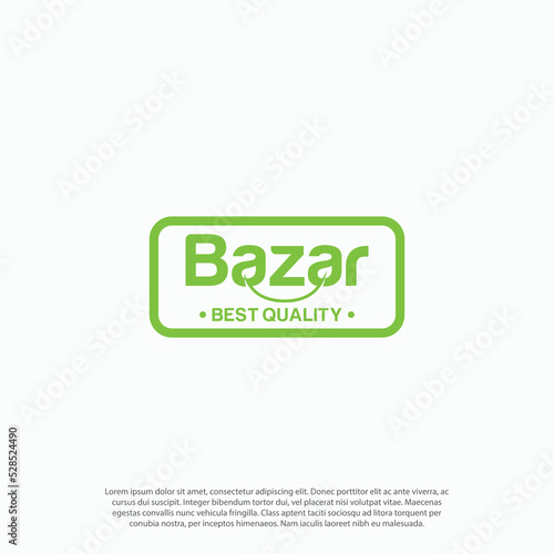 E-commerce fresh nature vegetable bazar logo vector