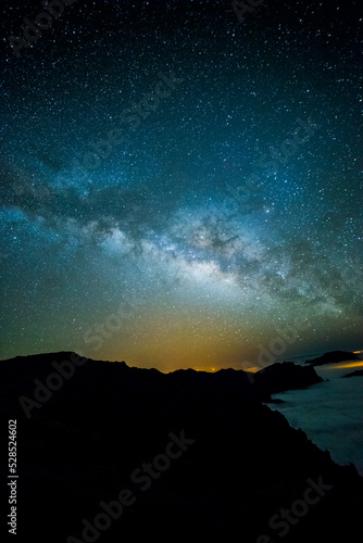 Milky way in Caldera De Taburiente Nature Park  La Palma Island  Canary Islands  Spain