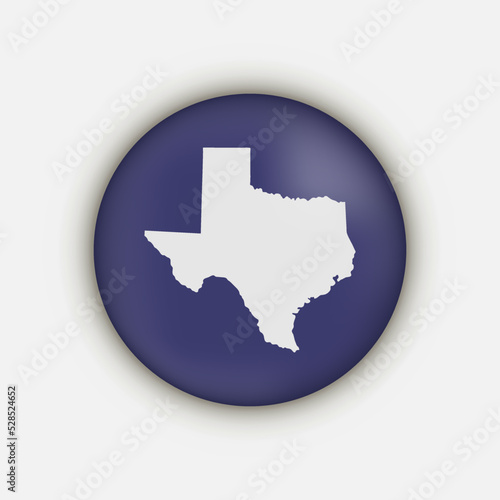 Texas state map circle with long shadow