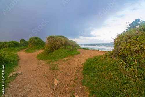 Colorful storm on the Medditeranian in ultra wide angle - on the Israel Gador Reserve beach near Hadera photo