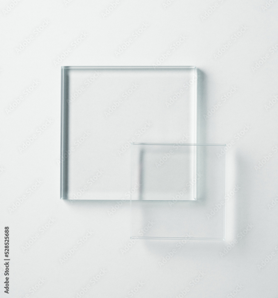 Square glass shape isolated on white background. Square glass shape isolated on white background.