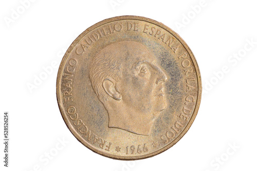 Franco five peseta coin from 1966.