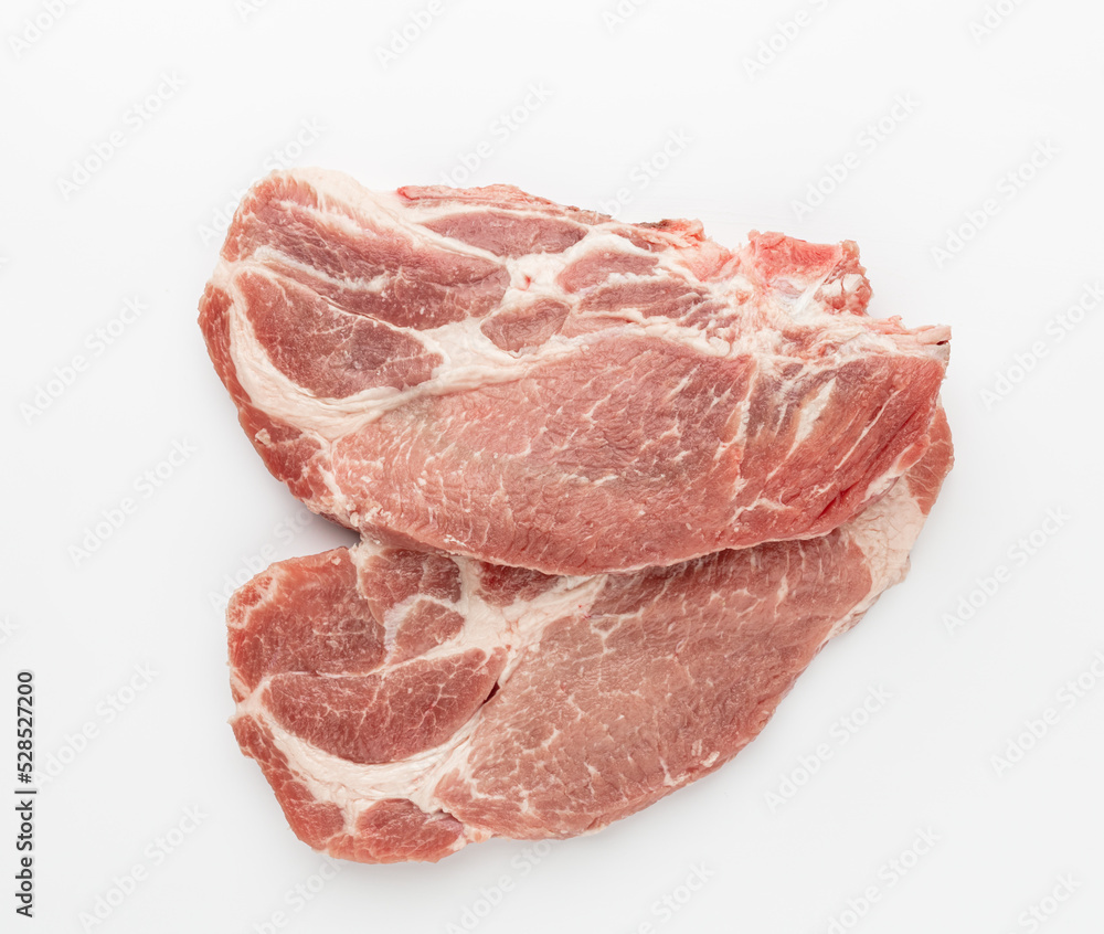 Piece of pork meat isolated on white background. Piece of pork meat isolated on white background.