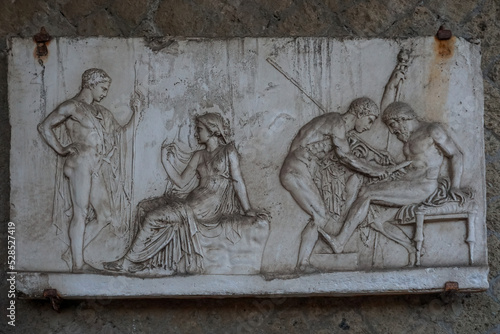 фотографія antike Wandbilder aus einem Freudenhaus in der Ausgrabungsstätte Herculaneum