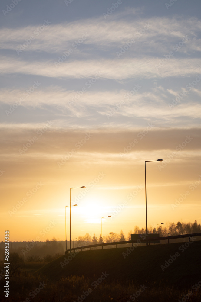 Sunrise over the highway Sunrise over the highway
