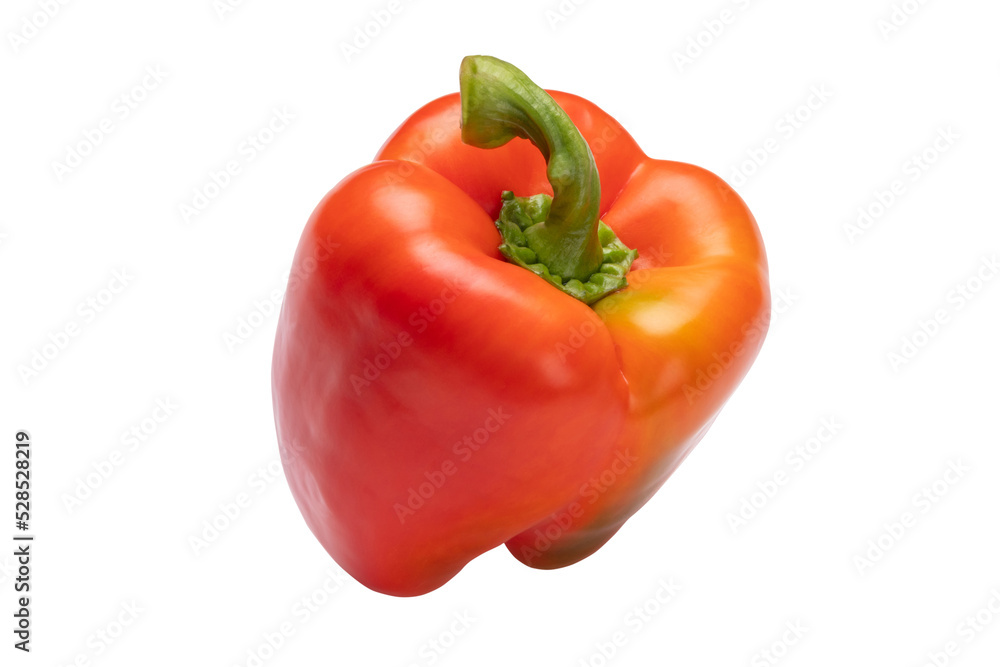 Red paprika pepper top view isolated on white background. Red paprika pepper top view isolated on white background.