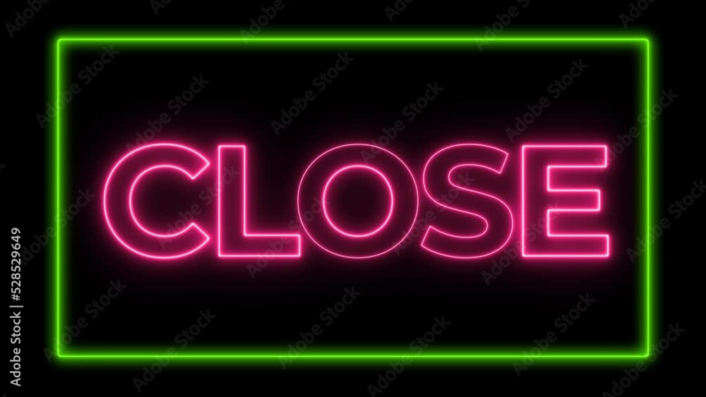 Video of pink neon sign indicating that the store is closed Video of pink neon sign indicating that the store is closed