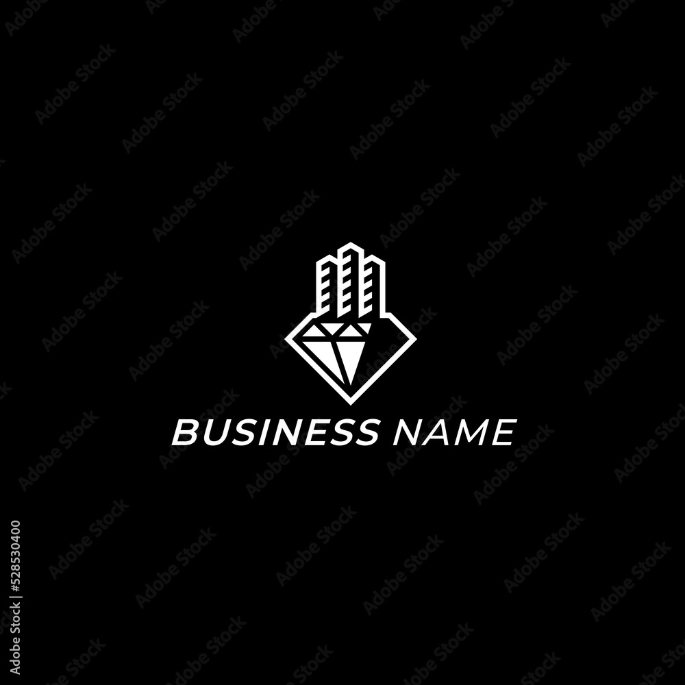 design logo combine diamond and city building design logo combine diamond and city building