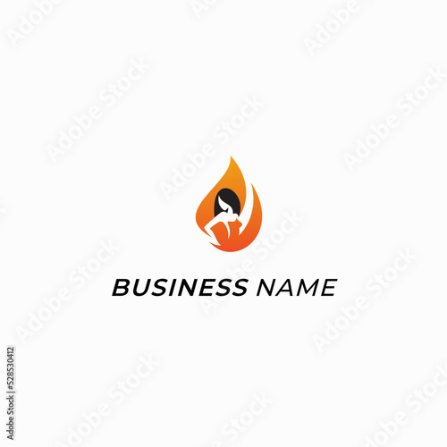 design logo fire and sexy girl