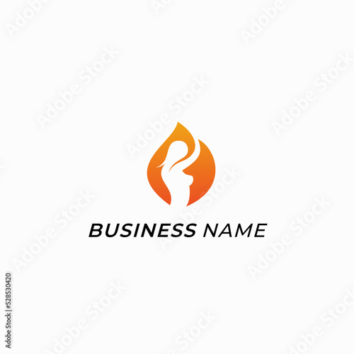 design logo fire and sexy girl