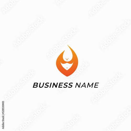 design logo fire and sexy girl