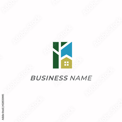 Free Download design logo creative home and tree - GFXLoad