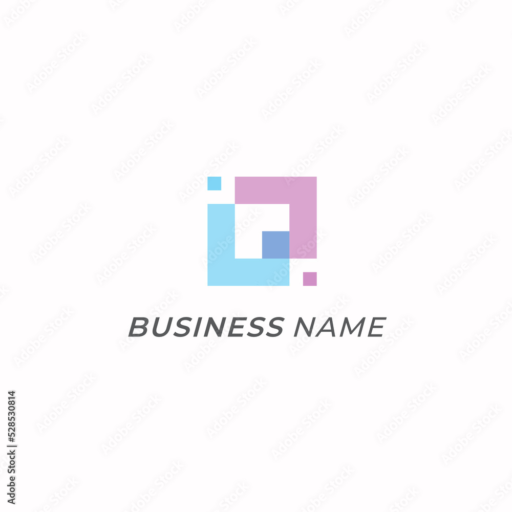 design logo creative letter P and pixel design logo creative letter P and pixel