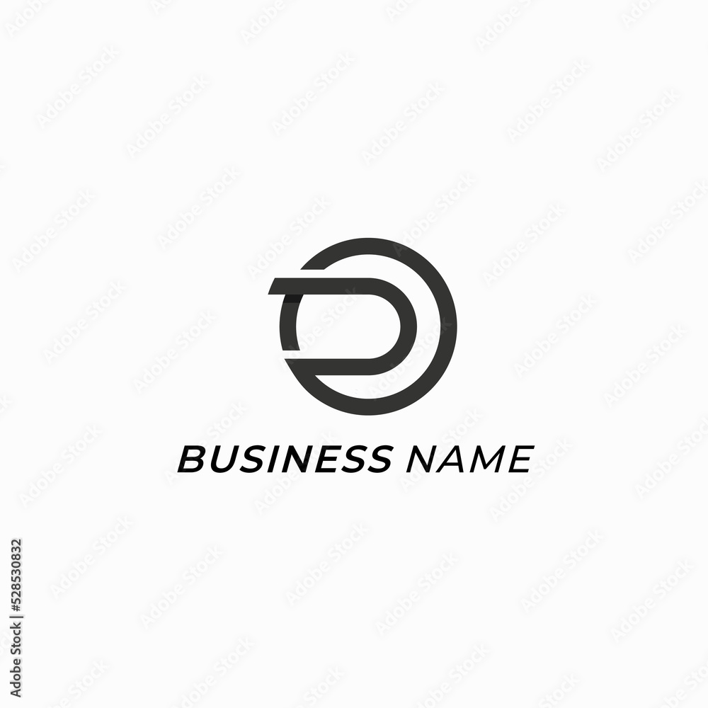 Fototapeta premium design logo creative circle and letter R and D