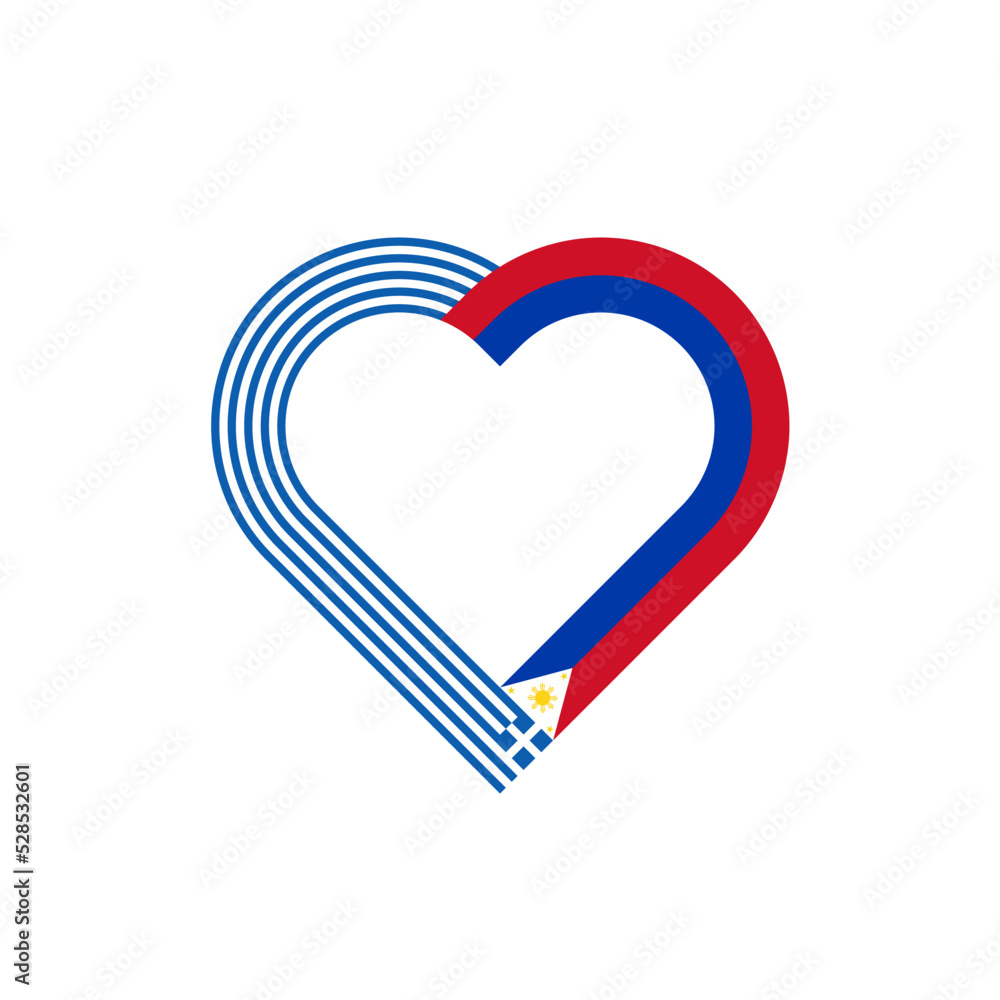 friendship concept. heart ribbon icon of greece and philippines flags. vector illustration isolated on white background friendship concept. heart ribbon icon of greece and philippines flags. vector illustration isolated on white background