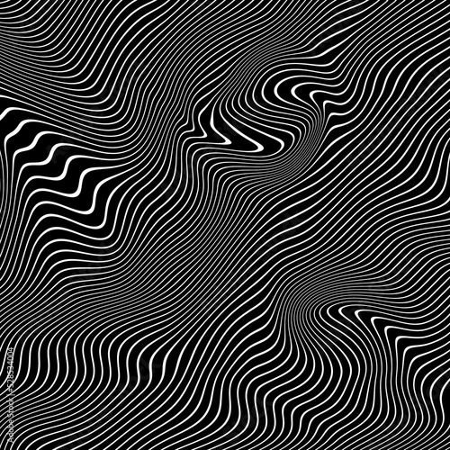 Abstract backdrop. Black and white waves and lines