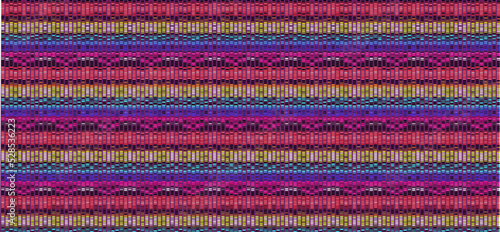 Horizontal Blanket Stripes Seamless Vector Pattern. Ethnic Mexican Fabric Pattern.