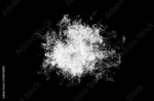 Smoke design on black background. Close-up. 3d illustration.