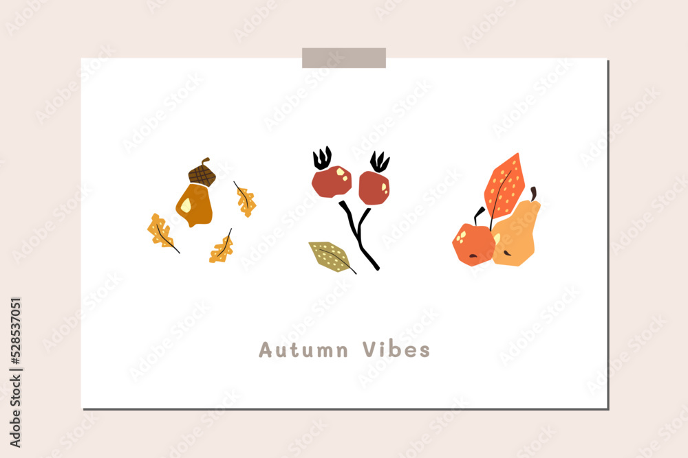 Autumn mood greeting card poster template. Welcome fall season thanksgiving invitation. Minimalist postcard nature leaves, trees, pumpkins, abstract shapes. Vector illustration in flat cartoon style Autumn mood greeting card poster template. Welcome fall season thanksgiving invitation. Minimalist postcard nature leaves, trees, pumpkins, abstract shapes. Vector illustration in flat cartoon style