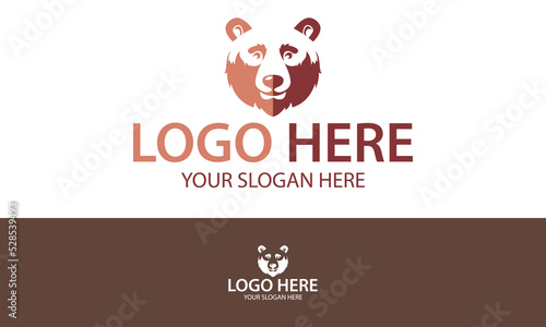 Brown Color Stylized graphic bear logo design