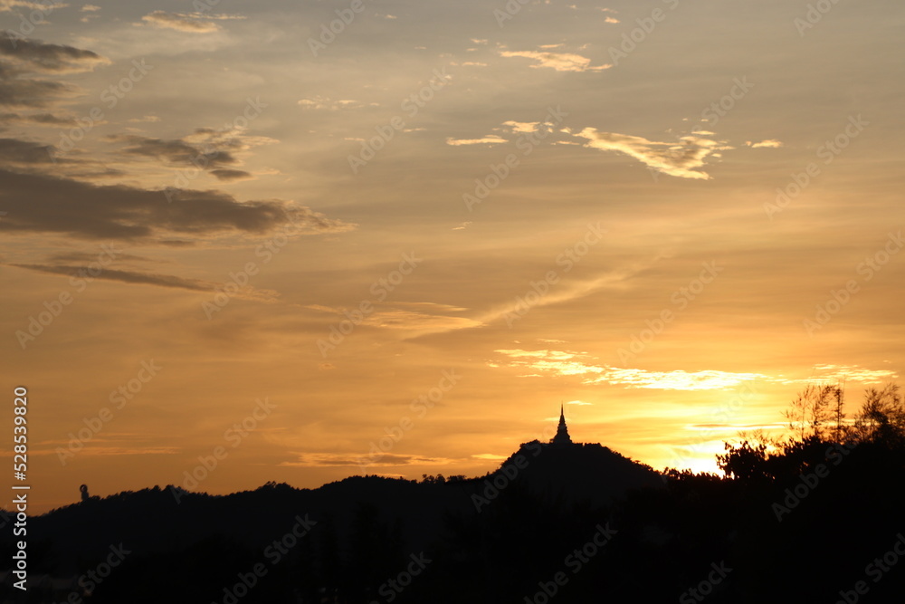 sunset over the city