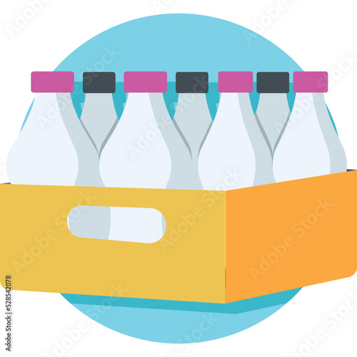 Bottles Crate Vector Icon 