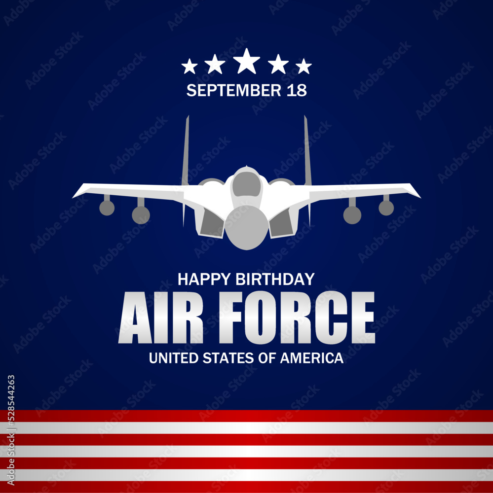 Happy birthday United States Air Force vector illustration. Stock