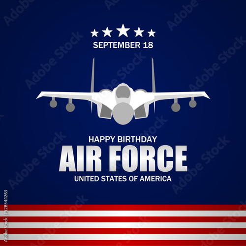 Happy birthday United States Air Force vector illustration. 