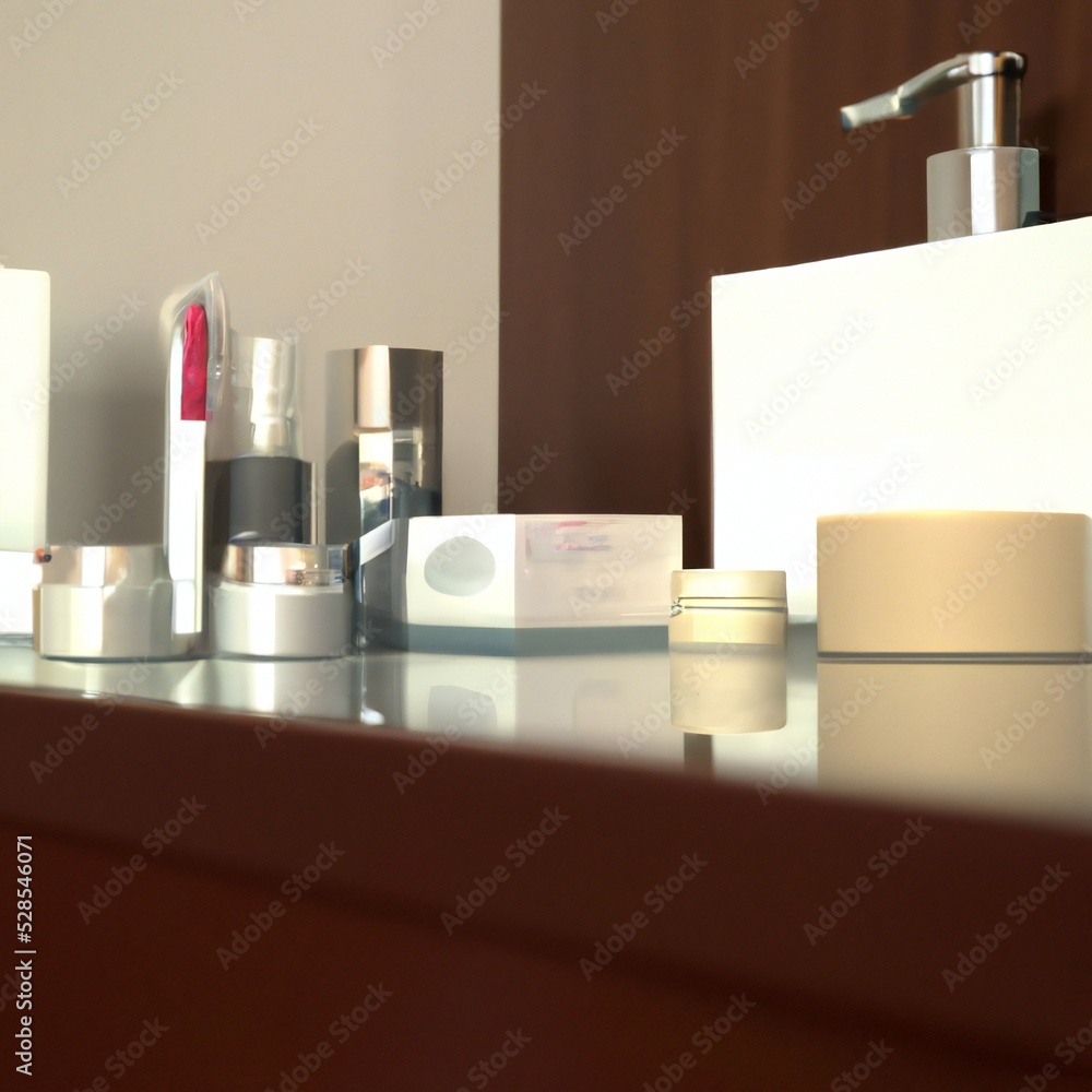 Skincare Products on a Vanity Table Skincare Products on a Vanity Table