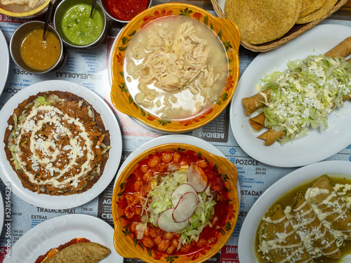 set of mexican food dishes