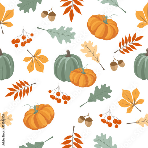 seamless pattern with autumn leaves