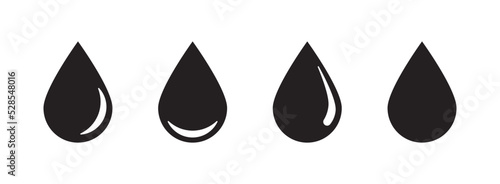 Water drop shapes and oil drop flat vector illustration.